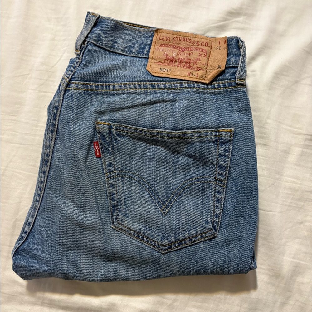 Levi's Blue Straight Jeans with Vintage Wash